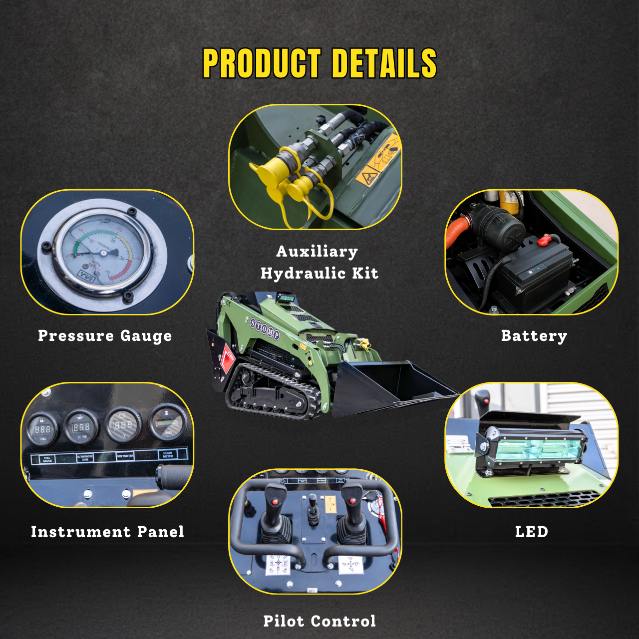 TYPHON Stomp V1000 24HP Kubota D1105 Water Cooled Diesel Skid Steer Pilot Control 6 Typhon stomp V1000