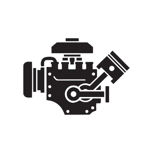 stylized black silhouette of a mechanical engine with piston and crankshaft vector removebg preview