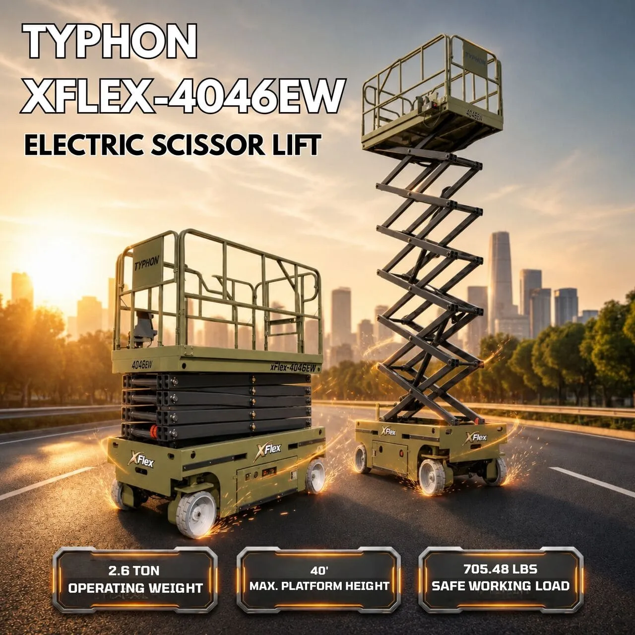 xFlex-2031EM electric mini scissor lift navigating a facility