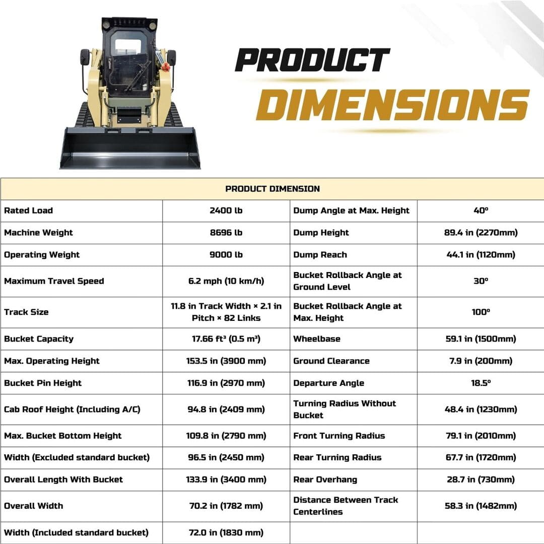 TYPHON STOMP 65 PROPACT Series – 9,000 lbs 74 HP Skid Steer Loader, Cummins 4-Cylinder Diesel USA Engine, High-Flow Hydraulics & AC/Heater Cab 2 TYPHON STOMP 65 PROPACT Series – 9,000 lbs 74 HP Skid Steer Loader, Cummins 4-Cylinder Diesel USA Engine, High-Flow Hydraulics & AC/Heater Cab