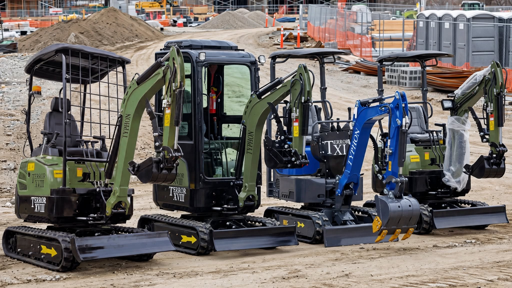 TYPHON Mini Excavators: 6 Best Sellers Dominating eBay Sales 2 A TYPHON Mini Excavator working on a residential job site